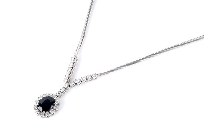 Lot 659 - A sapphire and diamond necklace