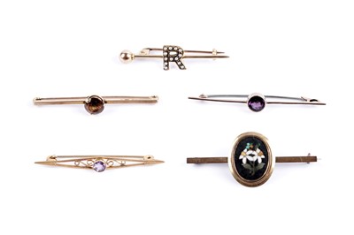 Lot 29 - A collection of antique and later bar brooches