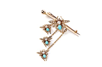 Lot 635 - A Victorian 18ct yellow gold insect/bug brooch