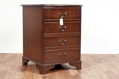 Lot 531 - A Georgian style mahogany serpentine fronted filing cabinet