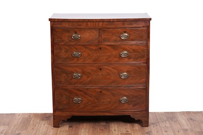 Lot 505 - A George III inlaid mahogany and banded chest of drawers
