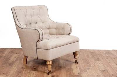 Lot 534 - A Victorian style button back tub armchair