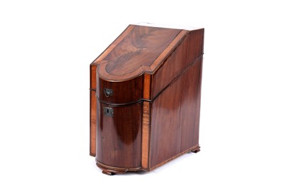 Lot 694 - An exceptional George III inlaid mahogany and satinwood banded knife box