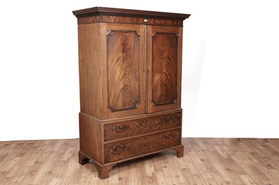 Lot 533 - A George III mahogany linen press