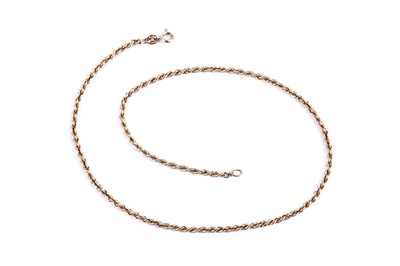 Lot 22 - A 9ct yellow gold rope twist chain necklace