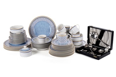 Lot 873 - A collection of Villeroy and Boch ‘Perpignan’ dinner wares; and cased silver-plated dessert spoons