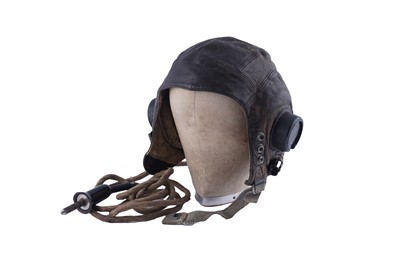Lot 355 - Second World War RAF C-Type leather flying helmet