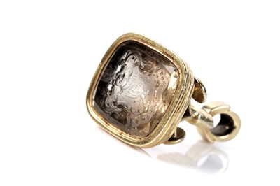 Lot 213 - A Victorian rock crystal intaglio fob seal