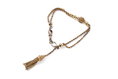 Lot 211 - A Victorian yellow gold ropetwist chain bracelet or watch chain