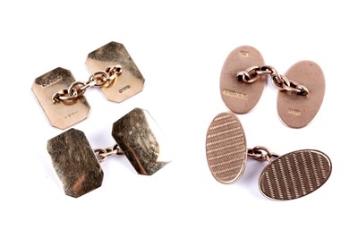 Lot 46 - Two pairs of gold cufflinks