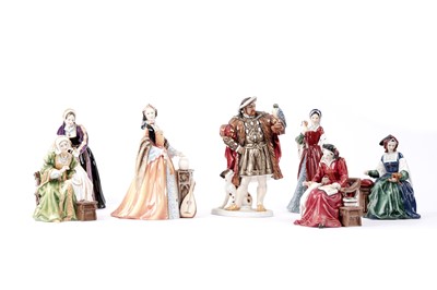 Lot 814 - A collection of Royal Doulton figures, Henry VIII and his six wives