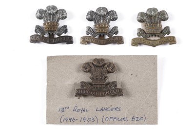 Lot 30 - The 12th Royal Lancers cap badges