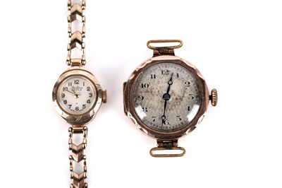 Lot 289 - Two gold cased wristwatches