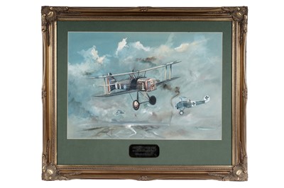 Lot 657 - Miles O'Reilly - Dogfight Over the Western Front 1917 | gouache
