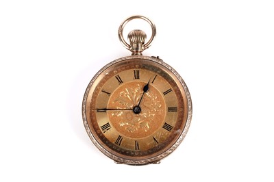 Lot 269 - A Continental gold cased open faced fob watch
