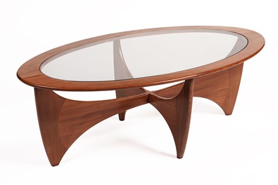 Lot 602 - G-Plan: a teak and glass oval ‘Astro’ coffee table
