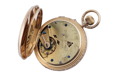 Lot 597 - Thomas Russell & Son: an 18ct yellow gold cased hunter pocket watch