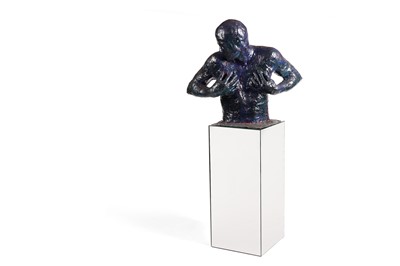 Lot 758 - Steven Dryden - Half-length study of a man | mixed media