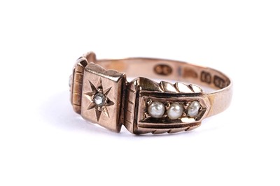 Lot 83 - A Victorian seed pearl and diamond ring