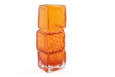 Lot 729 - A Whitefriars tangerine 'Bricklayer' vase
