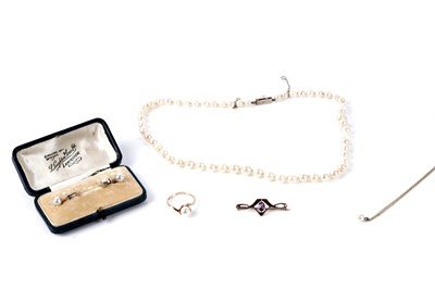 Lot 90 - A selection of gold pearl set; and other jewellery
