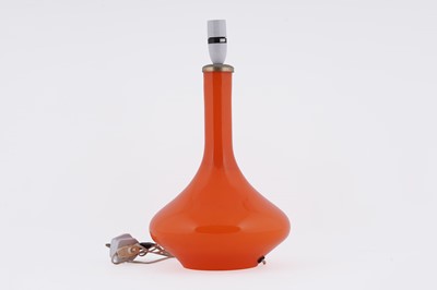 Lot 280 - A mid-20th Century orange cased glass table lamp