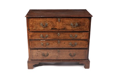 Lot 1282 - A mid-18th Century and later walnut secretaire chest of drawers