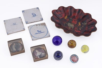 Lot 354 - A collection of paper weights; and other items