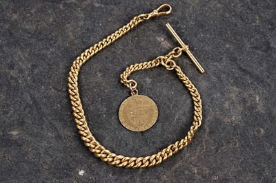 Lot 692 - A George III gold spade guinea on a gold chain