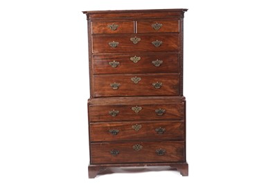 Lot 1283 - A George III mahogany chest on chest