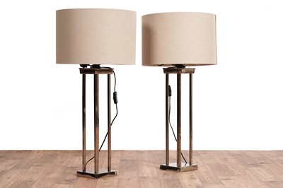 Lot 567 - Barker and Stonehouse: a pair of contemporary silvered table lamps