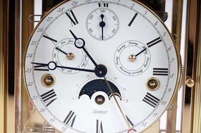 Lot 1229 - Kieninger: a fine brass cased mantel clock
