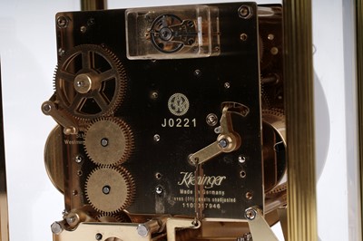 Lot 1229 - Kieninger: a fine brass cased mantel clock