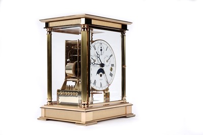 Lot 1229 - Kieninger: a fine brass cased mantel clock