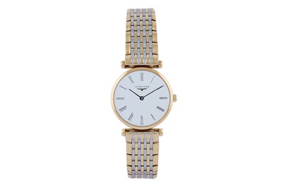 Lot 496 - La Grande Classique de Longines: a gilt steel cased lady's wristwatch