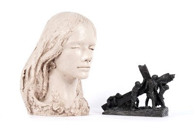 Lot 1129 - Josefina de Vasconcellos - Bust of a female; a maquette of "The Weight of our Sins" | resin
