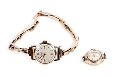 Lot 734 - A Rone gold cased lady's cocktail watch; and an Avia gold watch