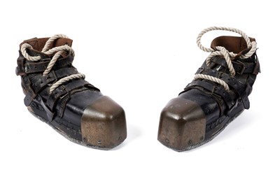 Lot 120 - A pair of early 20th Century leather and brass diving boots