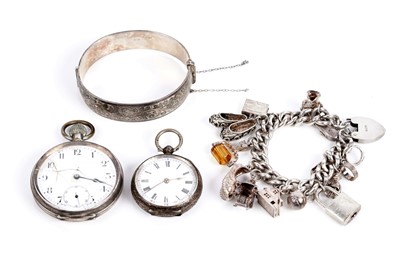 Lot 800 - A selection of silver watches and jewellery