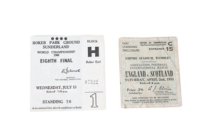 Lot 451 - A 1966 World Cup match ticket; and one other