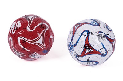 Lot 484 - Two signed England footballs