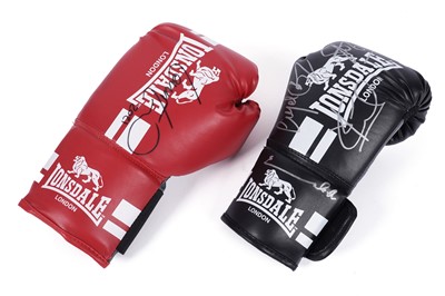 Lot 492 - Two signed boxing gloves