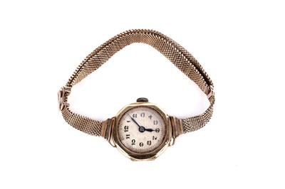 Lot 290 - An Art Deco 18ct yellow gold cased lady's cocktail wristwatch