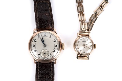 Lot 273 - Two gold cased wristwatches