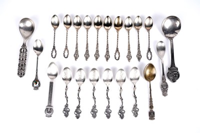 Lot 390 - A selection of Continental silver and other spoons