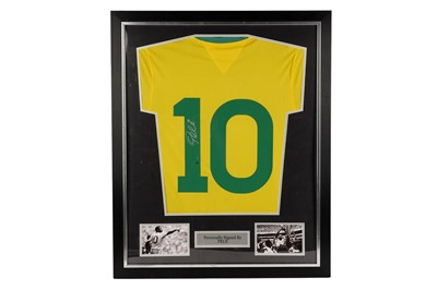 Lot 496 - An autographed Brazil football-shirt