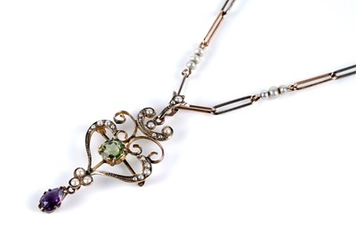 Lot 789 - Suffragette interest: an Edwardian pendant/brooch