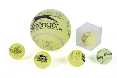 Lot 499 - A collection of signed tennis balls