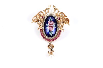 Lot 794 - An Italian 18ct gold brooch