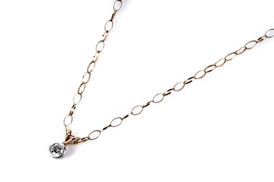 Lot 155 - A solitaire diamond pendant necklace